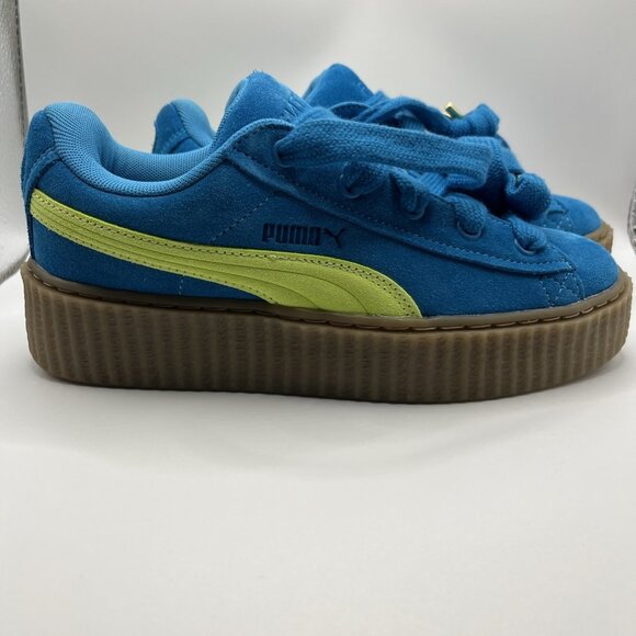 Size 6.5 - PUMA x Fenty by Rihanna Creeper Phatty Speed Blue Lime Womens New - Picture 1 of 6